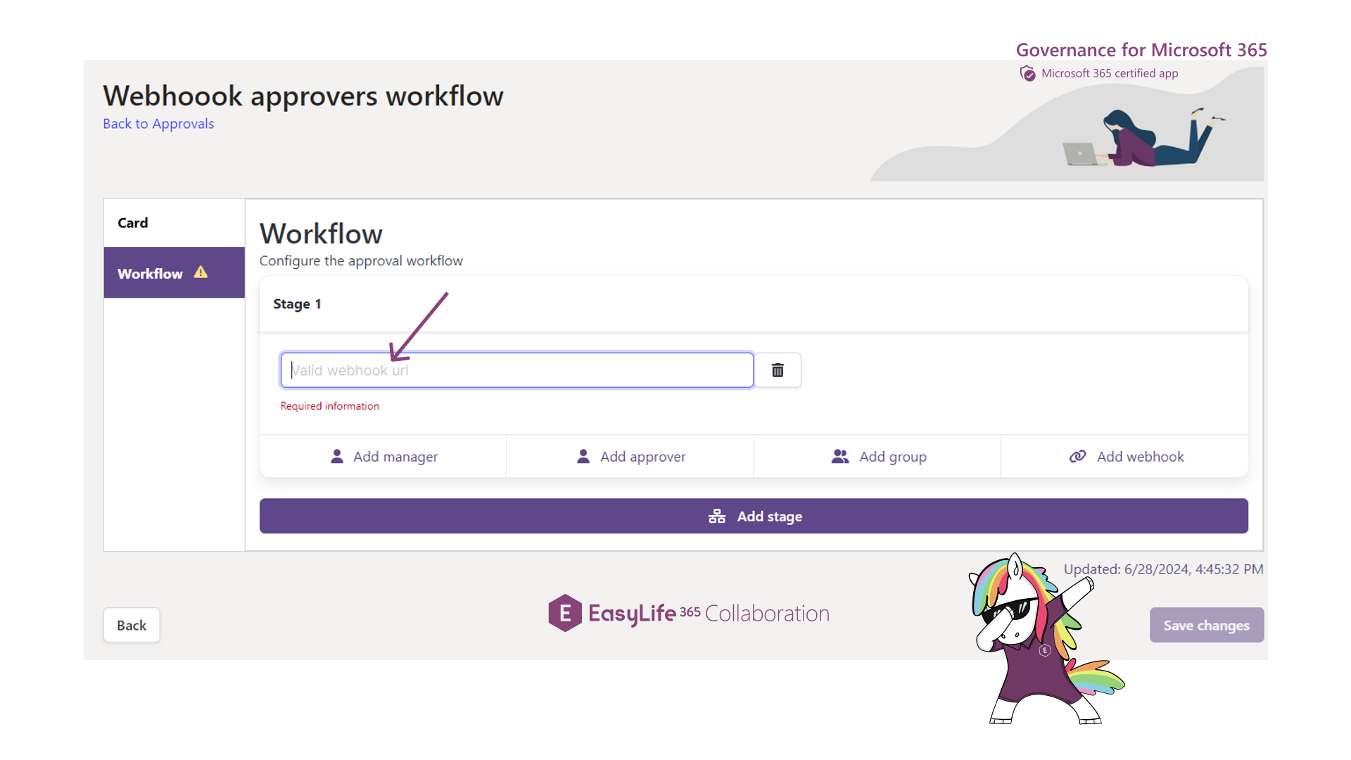 EasyLife 365 Collaboration - Webhook approvers workflow