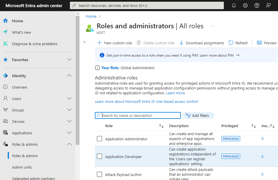 Roles and administrators