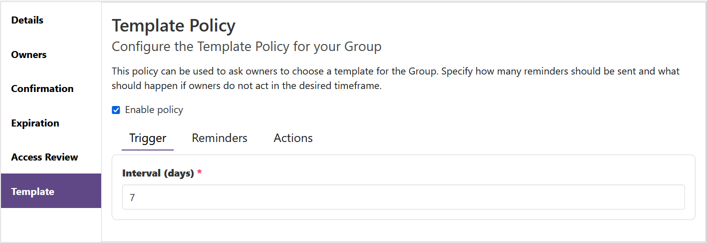 Group template policy