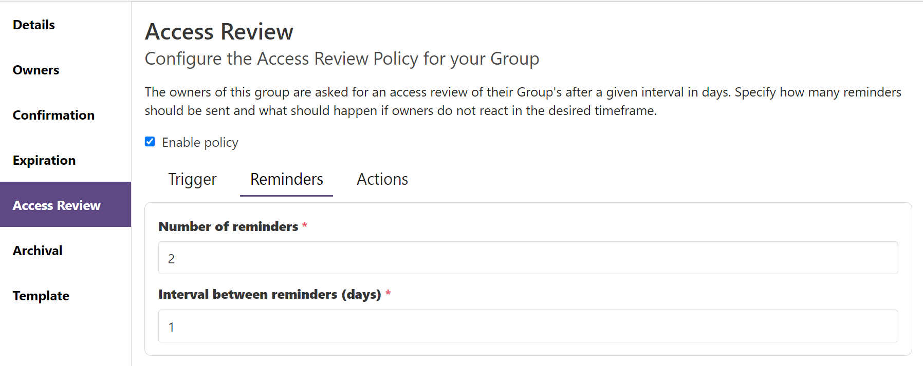 Learning Team Access Review Policy