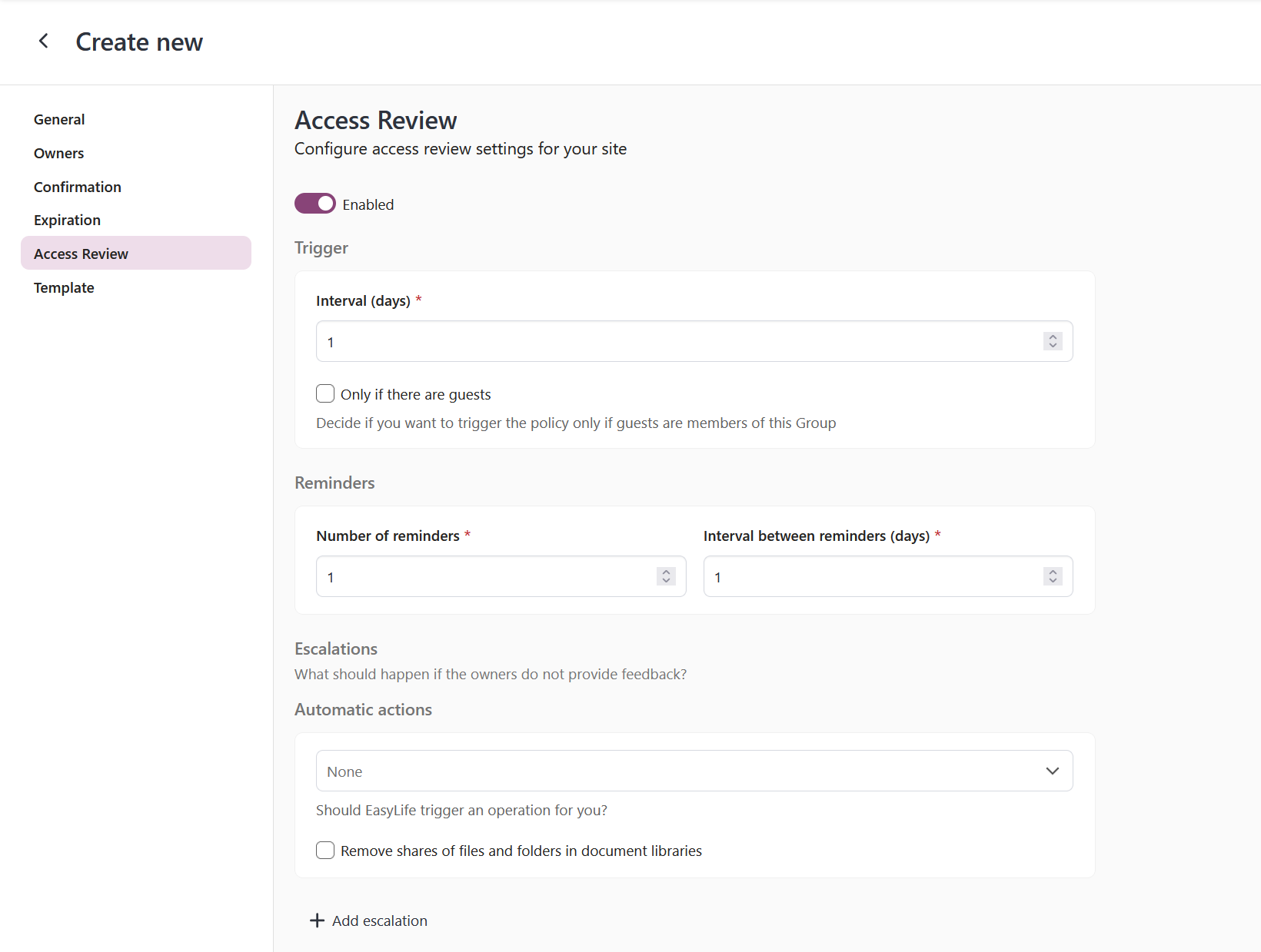 learning SharePoint access review policy